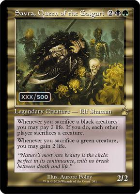 Savra, Queen of the Golgari (Retro Frame) (Serial Numbered) card from Ravnica Remastered