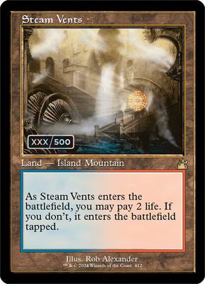 Steam Vents (Retro Frame) (Serial Numbered) card from Ravnica Remastered