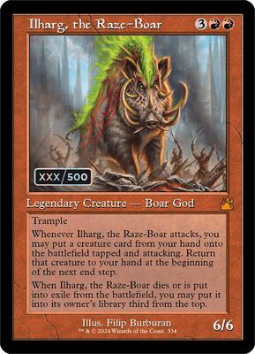 Ilharg, the Raze-Boar (Retro Frame) (Serial Numbered) card from Ravnica Remastered