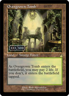 Overgrown Tomb (Retro Frame) (Serial Numbered) card from Ravnica Remastered