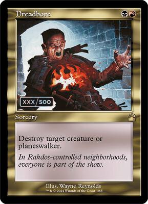 Dreadbore (Retro Frame) (Serial Numbered) card from Ravnica Remastered