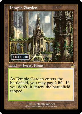 Temple Garden (Retro Frame) (Serial Numbered) card from Ravnica Remastered