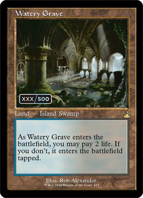 Watery Grave (Retro Frame) (Serial Numbered) card from Ravnica Remastered