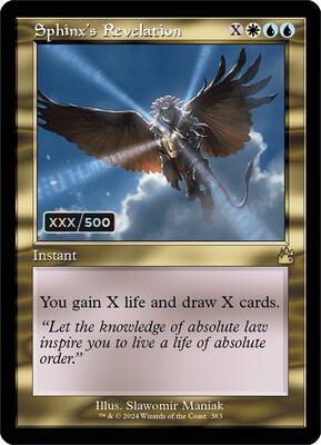 Sphinx's Revelation (Retro Frame) (Serial Numbered) card from Ravnica Remastered