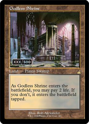 Godless Shrine (Retro Frame) (Serial Numbered) card from Ravnica Remastered