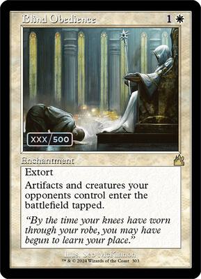 Blind Obedience (Retro Frame) (Serial Numbered) card from Ravnica Remastered