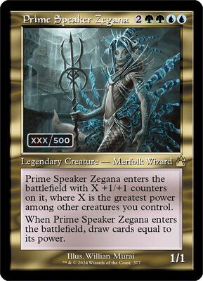 Prime Speaker Zegana (Retro Frame) (Serial Numbered) card from Ravnica Remastered