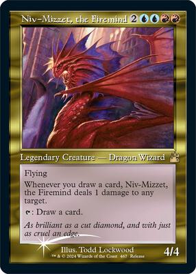Niv-Mizzet, the Firemind (Retro Frame) card from Launch Party & Release Event Promos
