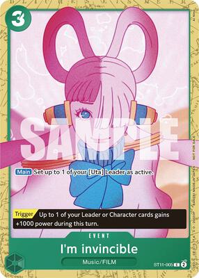 I'm invincible (Starter Deck 11: Uta Deck Battle) card from One Piece Promotion Cards