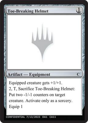 Toe-Breaking Helmet card from Un-Known Event Playtest Cards