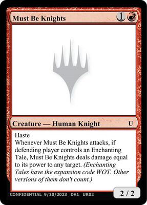 Must Be Knights card from Un-Known Event Playtest Cards
