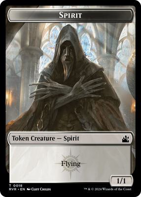 Spirit (0018) // Rhino Double-Sided Token card from Ravnica Remastered