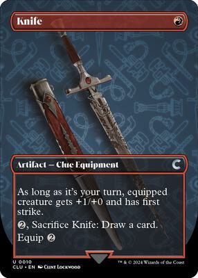 Knife (Borderless) card from Ravnica: Clue Edition