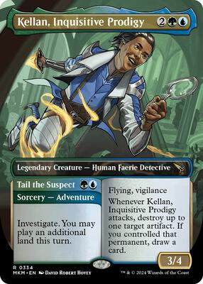 Kellan, Inquisitive Prodigy (Borderless) card from Murders at Karlov Manor