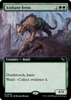 Axebane Ferox (Extended Art) card from Murders at Karlov Manor