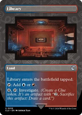 Library (Borderless) card from Ravnica: Clue Edition