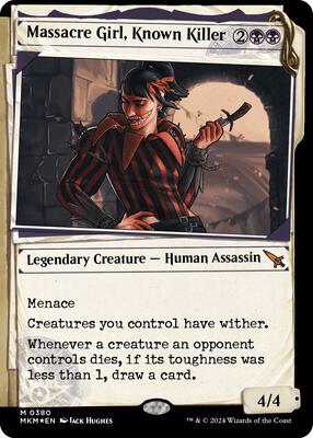 Massacre Girl, Known Killer (Showcase) (Invisible Ink) card from Murders at Karlov Manor