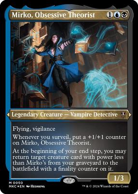 Mirko, Obsessive Theorist (Display Commander) - Thick Stock card from Commander: Murders at Karlov Manor