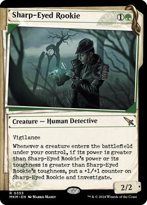 Sharp-Eyed Rookie (Showcase) card from Murders at Karlov Manor