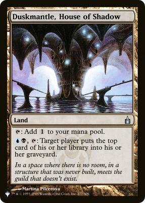 Duskmantle, House of Shadow card from The List Reprints