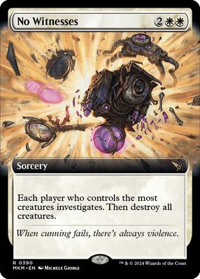 No Witnesses (Extended Art) card from Murders at Karlov Manor