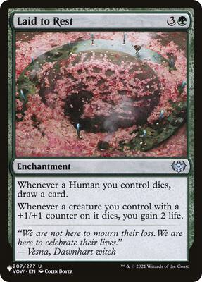 Laid to Rest card from The List Reprints