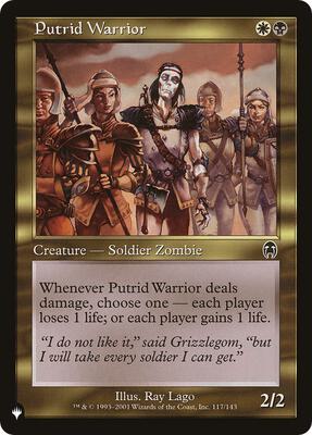 Putrid Warrior card from The List Reprints