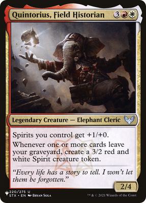 Quintorius, Field Historian card from The List Reprints