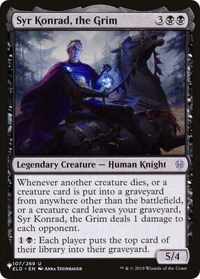 Syr Konrad, the Grim card from The List Reprints