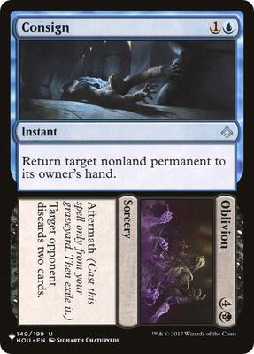 Consign // Oblivion card from The List Reprints