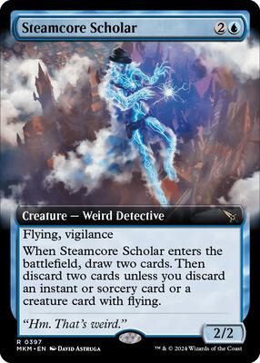 Steamcore Scholar (Extended Art) card from Murders at Karlov Manor