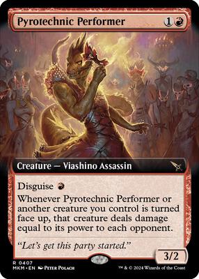 Pyrotechnic Performer (Extended Art) card from Murders at Karlov Manor