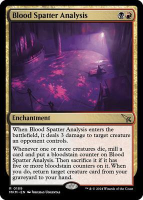 Blood Spatter Analysis card from Murders at Karlov Manor
