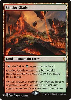 Cinder Glade card from The List Reprints
