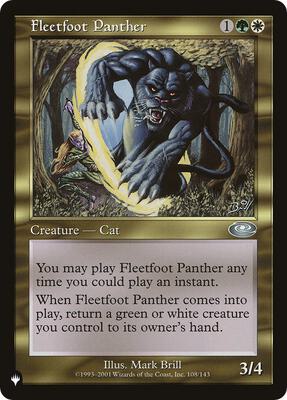 Fleetfoot Panther card from The List Reprints