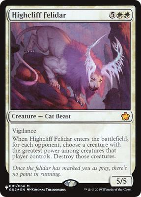 Highcliff Felidar card from The List Reprints