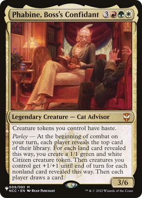 Phabine, Boss's Confidant card from The List Reprints