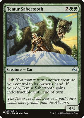 Temur Sabertooth card from The List Reprints