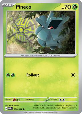 Pineco - 001/091 card from SV: Paldean Fates