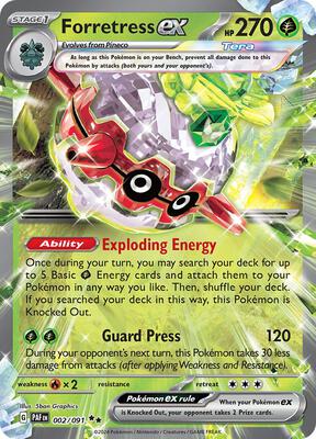 Forretress ex - 002/091 card from SV: Paldean Fates