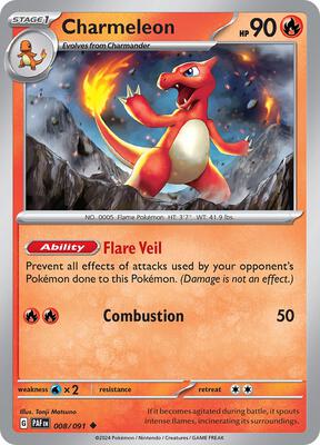 Charmeleon - 008/091 card from SV: Paldean Fates