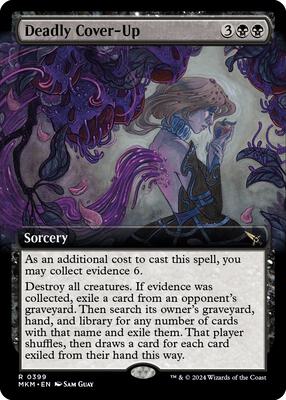 Deadly Cover-Up (Extended Art) card from Murders at Karlov Manor