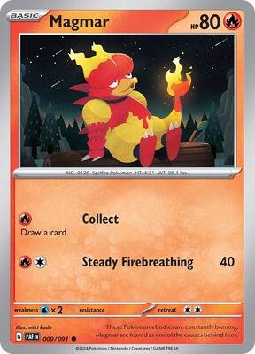 Magmar card from SV: Paldean Fates