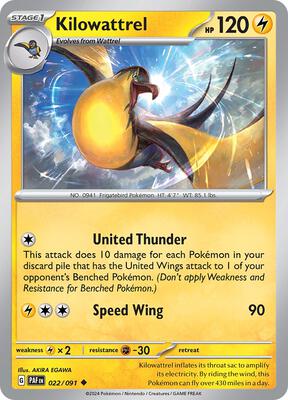 Kilowattrel - 022/091 card from SV: Paldean Fates