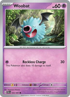 Woobat card from SV: Paldean Fates