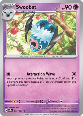 Swoobat card from SV: Paldean Fates
