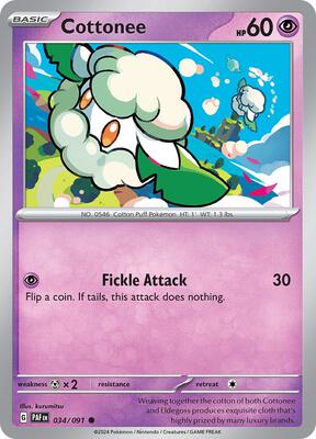 Cottonee card from SV: Paldean Fates