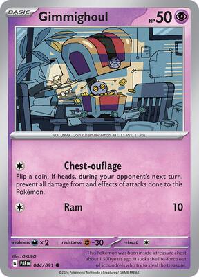 Gimmighoul card from SV: Paldean Fates