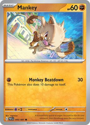 Mankey - 045/091 card from SV: Paldean Fates