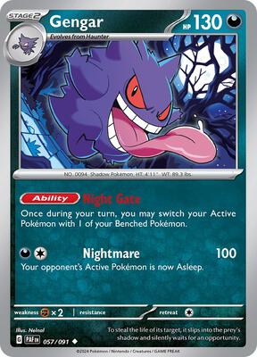 Gengar card from SV: Paldean Fates